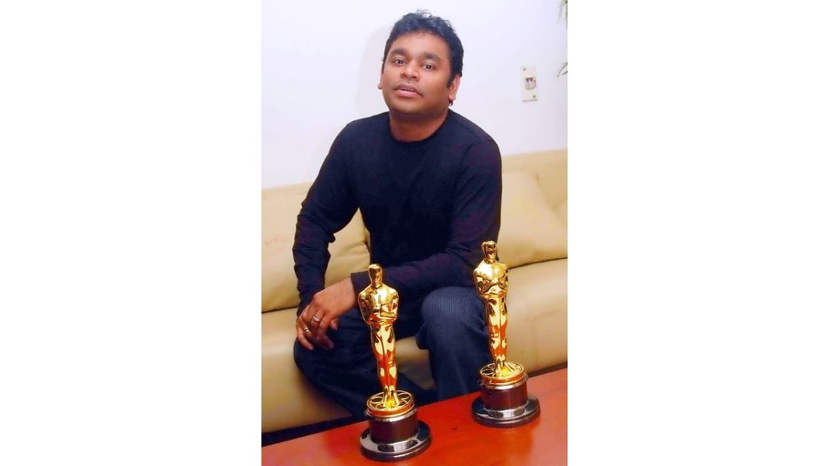 Music composer AR Rahman became the first Asian to win two Oscars in the same year. He won the Oscars for the original score and another for the track 'Jai Ho' in 2009. Credit: Twitter/@FilmHistoryPic
