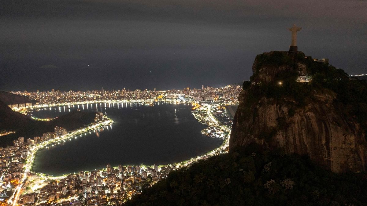 The statue of Christ the Redeemer is seen after being plunged into darkness for the Earth Hour environmental campaign on top of the Corcovado hill in Rio de Janeiro, Brazil. Credit: AFP Photo