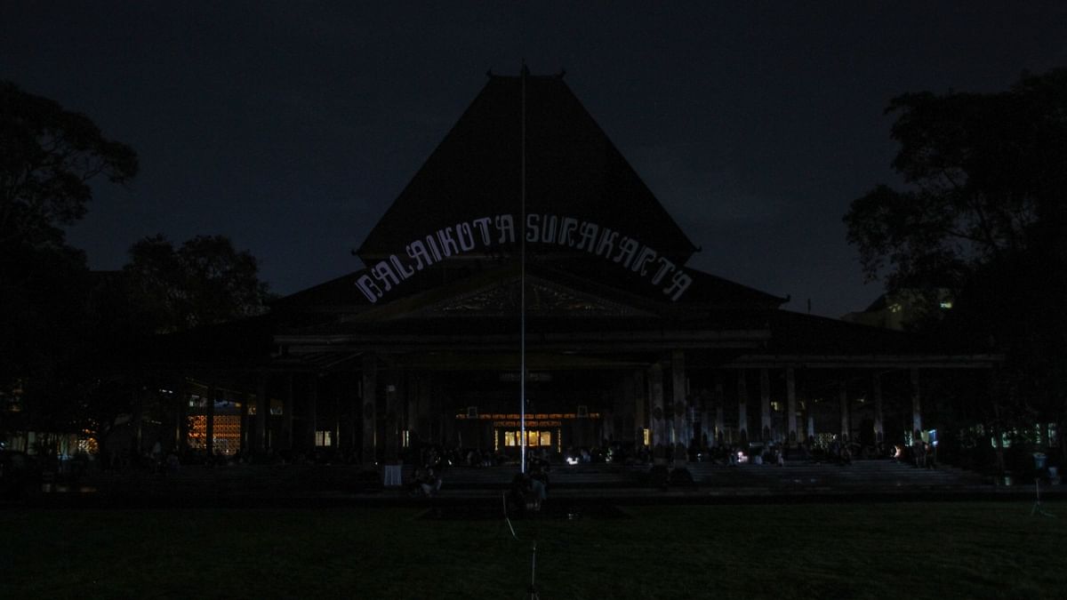 The City Hall in Solo, Indonesia, after the lights were turned off to mark the Earth Hour environmental campaign. Credit: AFP Photo