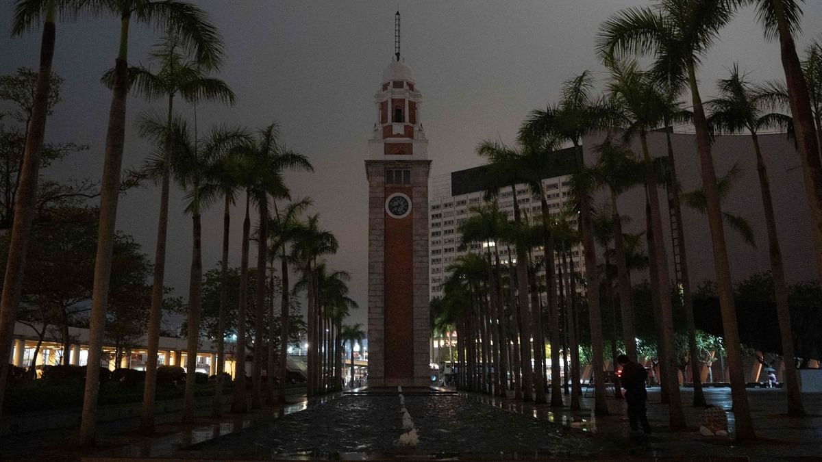 Clock Tower is pictured after the lights were turned off to mark the Earth Hour environmental campaign in Hong Kong. Credit: AFP Photo