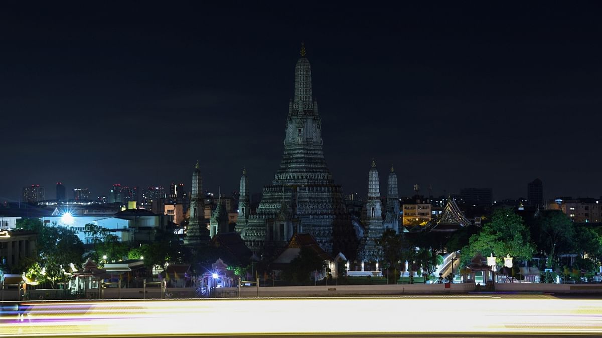 The Temple of Dawn is pictured after lights were turned off for the Earth Hour, in Bangkok, Thailand. Credit: Reuters Photo