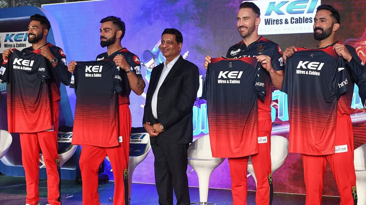 RCB skipper Faf du Plessis and star player Virat Kohli and others were present at the event. Credit: AFP Photo