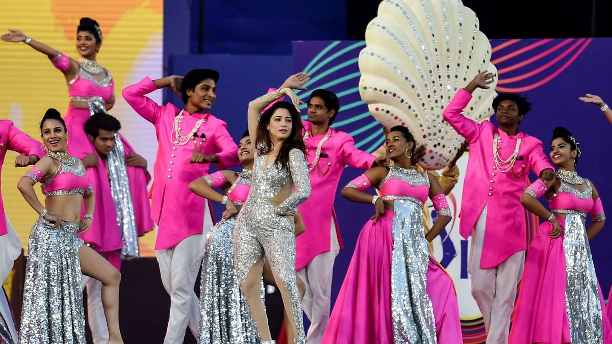 Tamannaah Bhatia was the other star who set the stage on fire with her spectacular performances. Credit: AFP Photo
