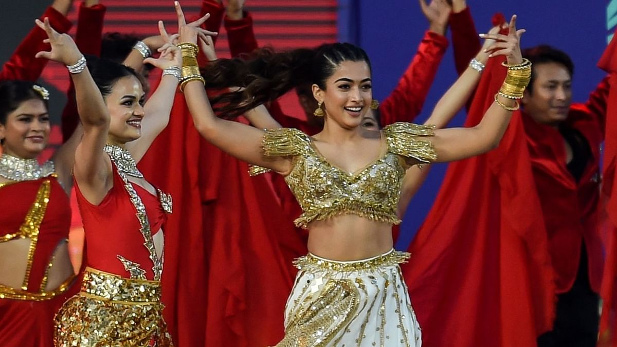 'Sami Sami Girl' Rashmika Mandanna performs at the opening ceremony. Credit: AFP Photo