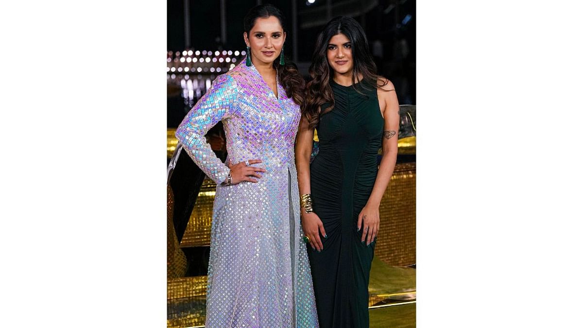 Sania Mirza posed with Ananya Birla both the women looking dressed perfectly for the evening. Credit: PTI Photo