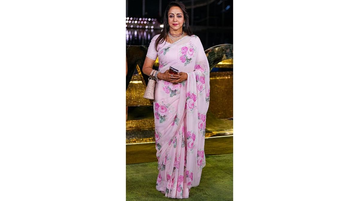 Actress and politician Hema Malini graced the event in an ethnic attire in the shade of pink looking as beautiful as ever. Credit: PTI Photo