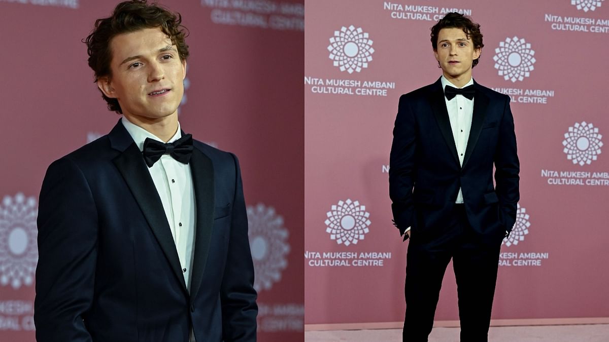 'Spider-Man' star Tom Holland looked sharp in a black suit and bow tie. This is basic look surely made the actor stand out in a rather experimental crowd. Credit: AFP Photo