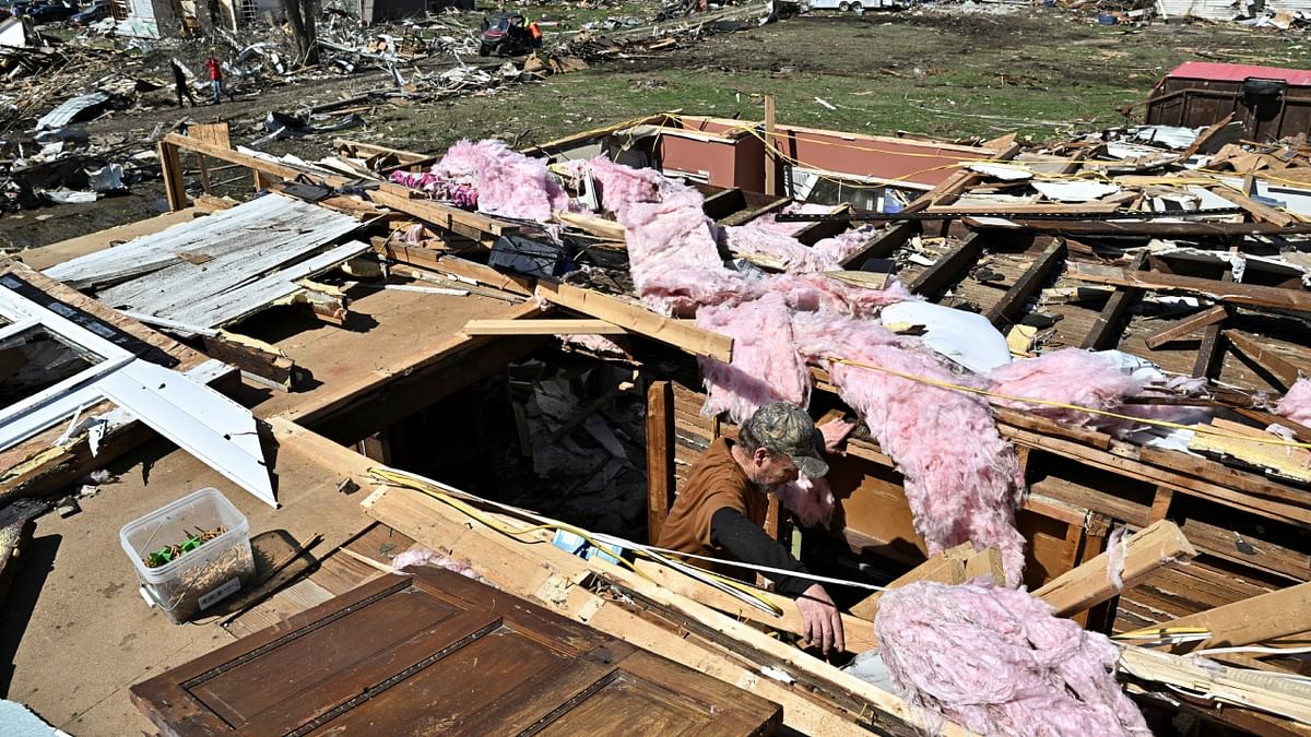 The powerful tornadoes crushed homes and businesses, ripped roofs off buildings, splintered trees and sent vehicles flying. Credit: Reuters Photo