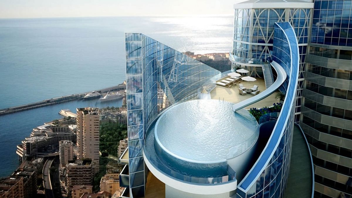Rank 06 | The Odeon Tower Penthouse - $330 million. Offering a spectacular view across Monaco, this 560ft skyscraper has its own 360-degree infinity pool, overlooking the clear blue waters of the Mediterranean Sea. Credit: Twitter/@CondoCC