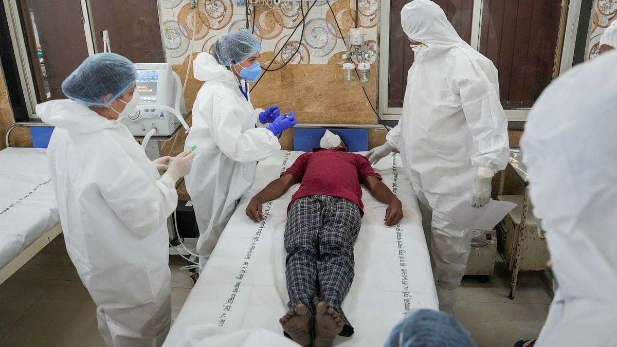 Amid a spike in Covid-19 cases, mock drills to take stock of hospital preparedness are being held in several public and private facilities across the country on April 10. Credit: PTI Photo