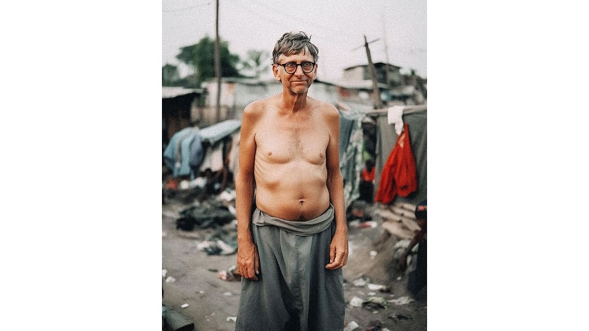 The skinny and starving version of Bill Gates is quite shocking. Credit: Instagram/@withgokul