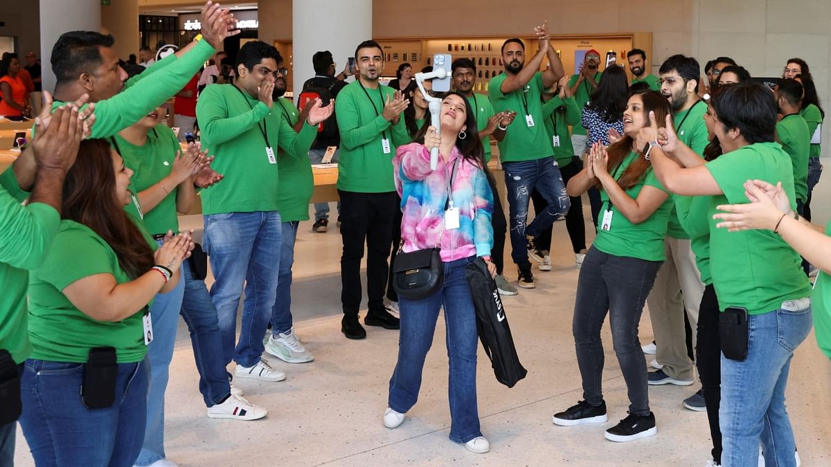 The store is the country's first Apple-owned outlet and boasts of 100 team members who collectively speak over 20 languages. Credit: Reuters Photo
