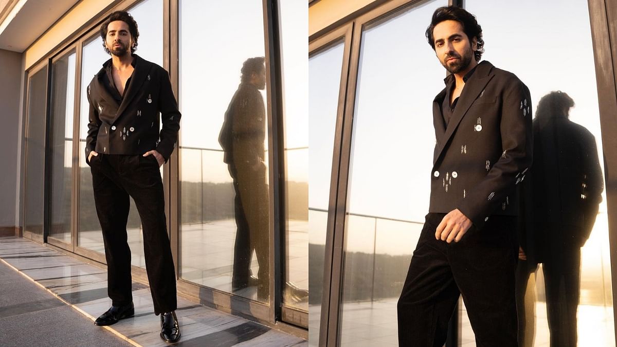 Ayushmann Khurrana: Interesting cuts and finishes are here to stay. Ayushmann Khurrana, who has made some very interesting suiting choices in the past, surprised everyone with a cropped embroidered wide lapel blazer. Bring on the drama. Credit: Instagram/@ayushmannk