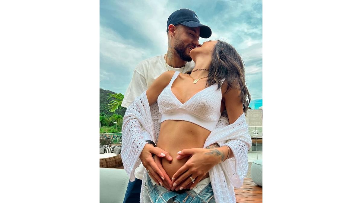 Star footballer Neymar and his partner Bruna Biancardi are expecting their first child together. Credit: Instagram/@brunabiancardi