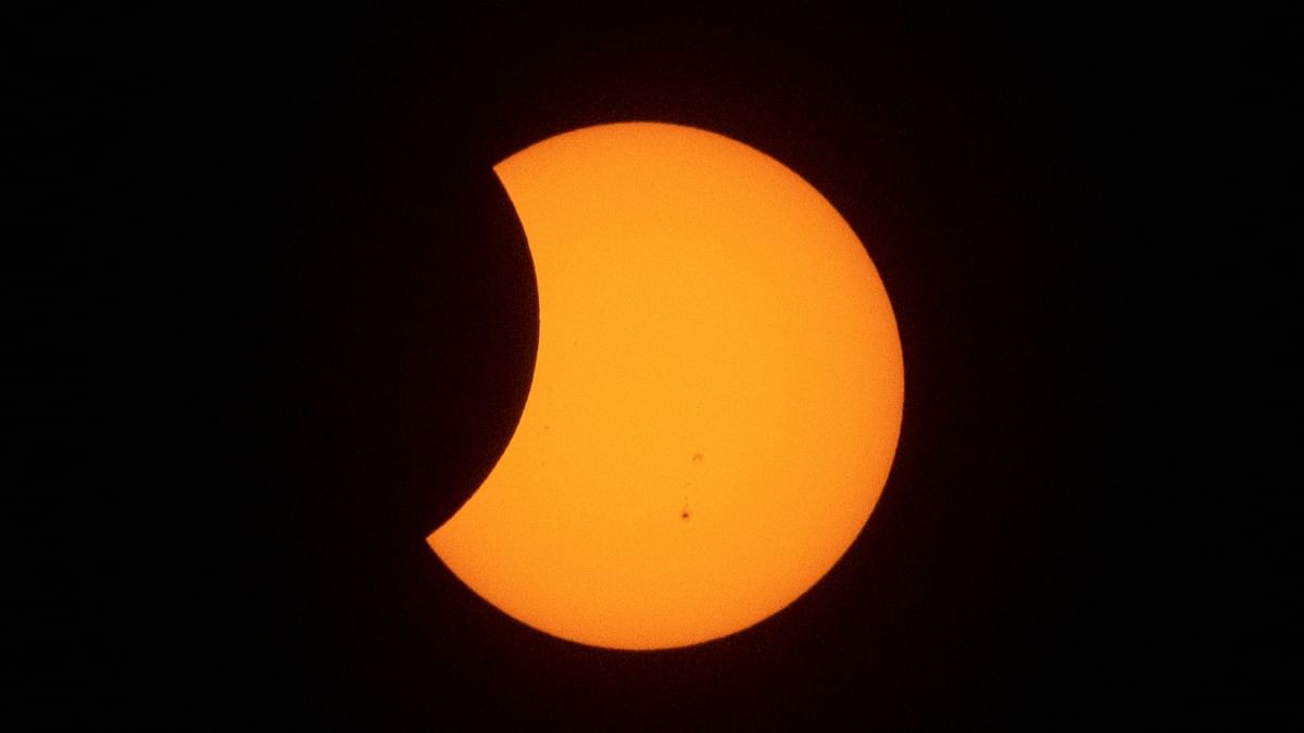 The hybrid solar eclipse as seen from Metro Manila, Philippines. Credit: Reuters Photo
