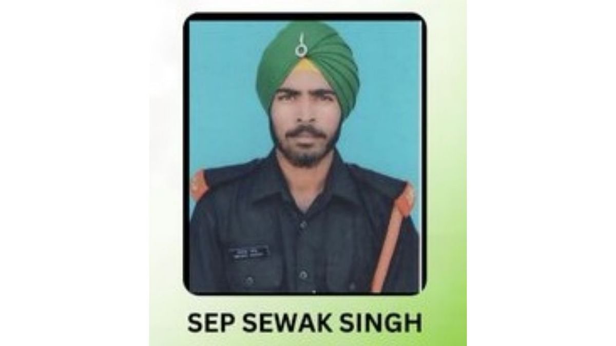 Sepoy Sewak Singh hailed from Bagha village in Punjab. Credit: Twitter/@NorthernComd_IA