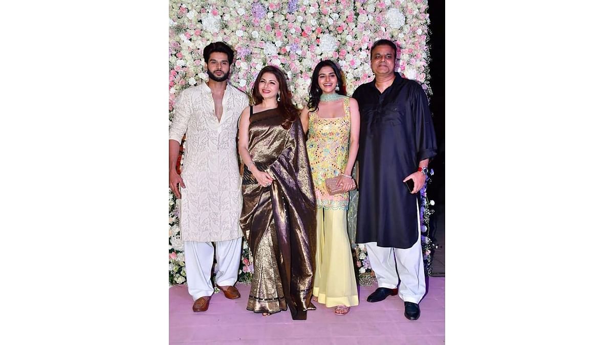 Bhagyashree and Himalaya Dasani came with their family for the Eid party. Credit: Special Arrangement