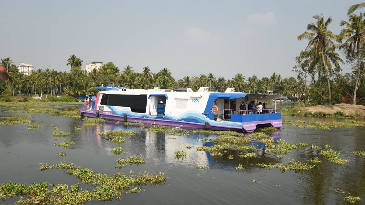 The cost-effective and secure journey in air-conditioned boats will help people reach their respective destinations without being stuck in traffic snarls, said Kerala Chief Minister Pinarayi Vijayan. Credit: Twitter/@mansukhmandviya
