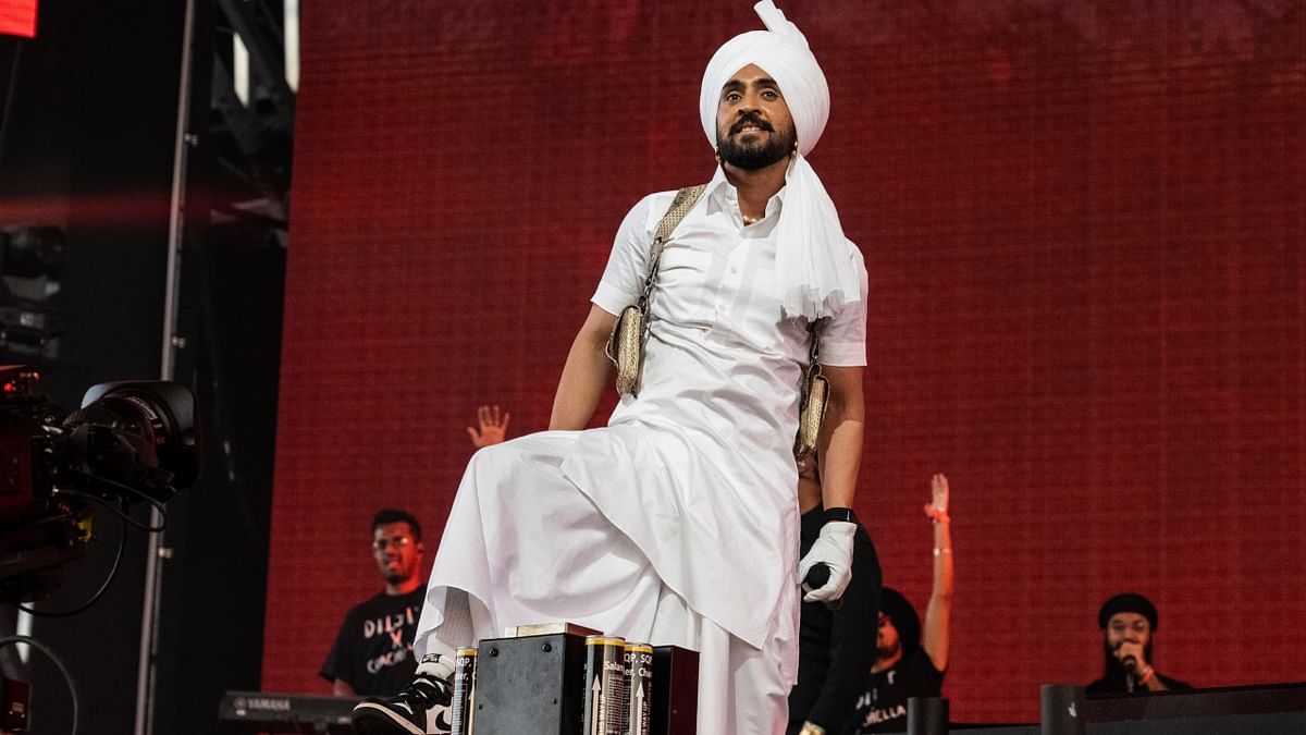 Punjab's sensation Diljit Dosanjh also drew large crowds to his high-octane performance. Credit: AP Photo