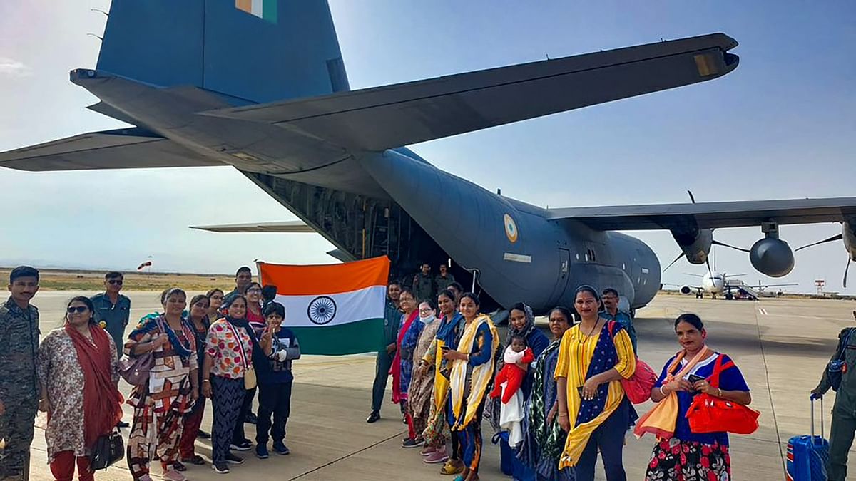 While an Indian Air Force aircraft with 246 Indians landed in Mumbai this afternoon, many among the first batch of 360 people who reached Delhi last night under India's Operation Kaveri evacuation mission, went back to their home towns during the day. PTI Photo