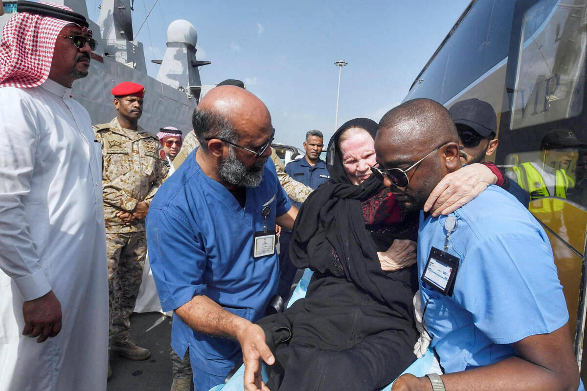 Civilians of different nationalities arrive at Jeddah Sea Port after being evacuated by Saudi Arabia from Sudan to escape the conflicts, Jeddah. Credit: Saudi Press Agency/Handout via REUTERS