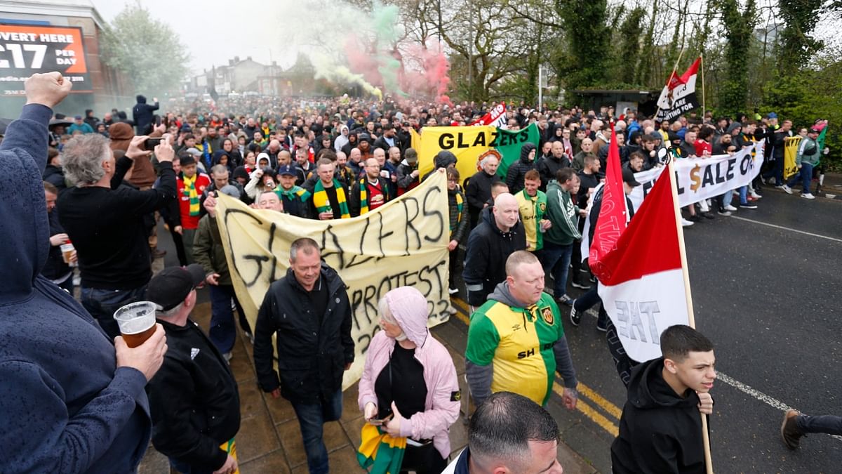 Apart from protests outside the stadium, there were also chants inside, urging the family, which also owns the NFL's Tampa Bay Buccaneers, to sell up. Credit: Reuters Photo