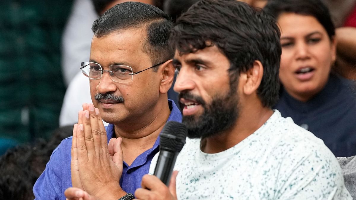 In his address from the protest site, Kejriwal asked people from all over the country to come to Jantar Mantar to support the wrestlers. Kejriwal also claimed that the electricity and water supply to the protest venue had been disconnected and supplies like food and mattresses were not being allowed in. Credit: PTI Photo