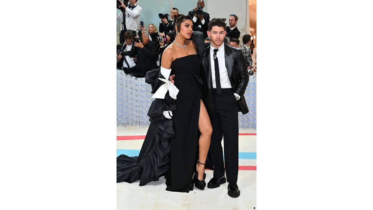 The couple wore matching Valentino attires for the gala, which took place at the Metropolitan Museum of Art. Credit: AFP Photo