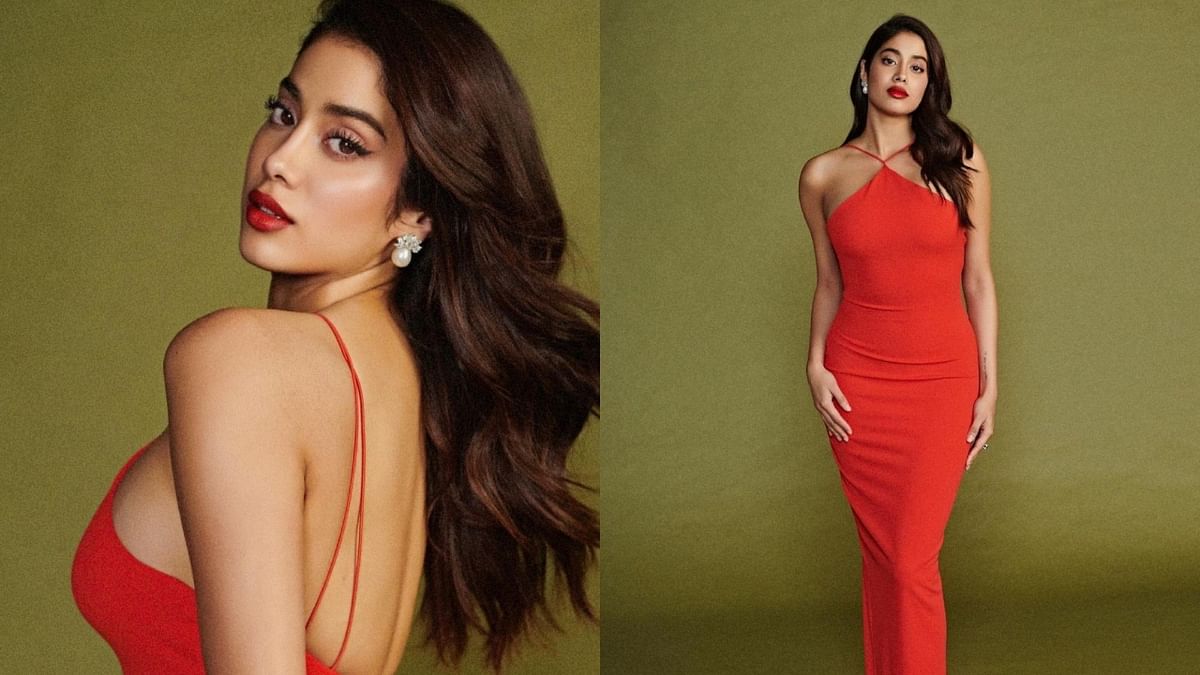 Janhvi Kapoor: Fiery and fabulous in red. The diva wowed everyone in a bodycon Nookie dress. Credit: Instagram/@tanghavri