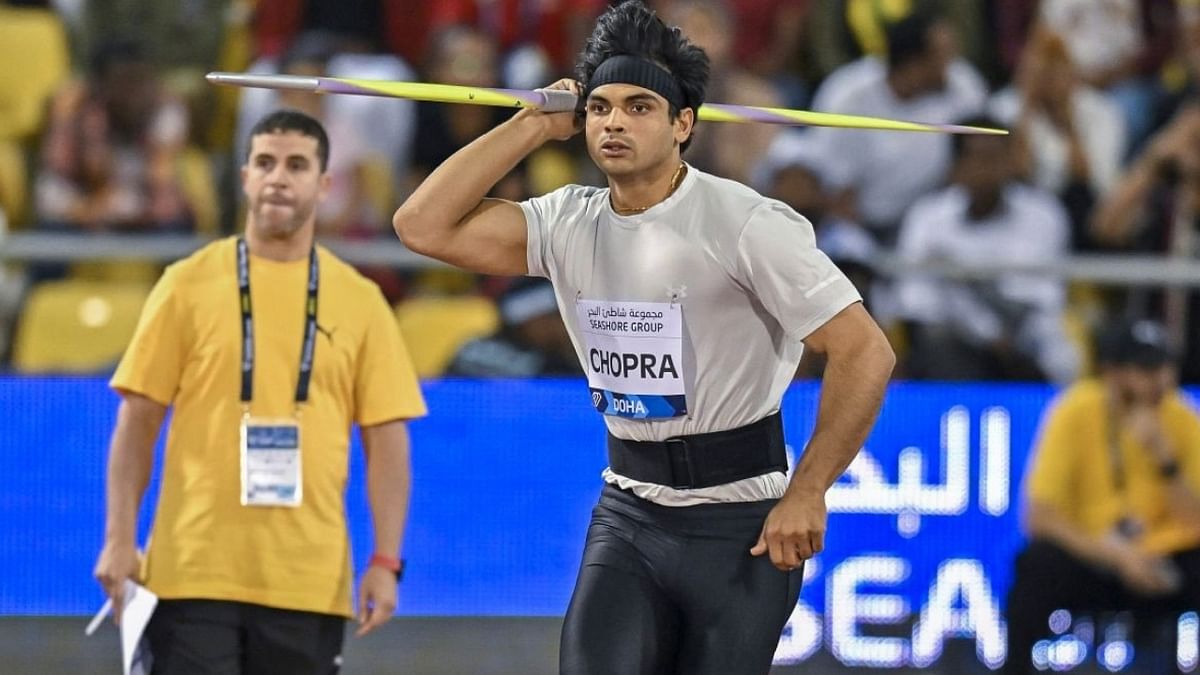 India's golden boy Neeraj Chopra grabbed the top spot in the javelin event of the Doha Diamond League with a throw of 88.67 m on May 5, 2023. This was his third-best throw till date in his short yet eventful career. Credit: IANS Photo