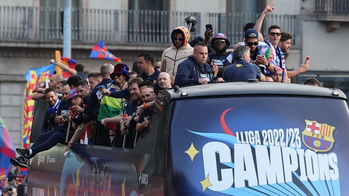 FC Barcelona victory parade after winning LaLiga. Credit: Reuters Photo