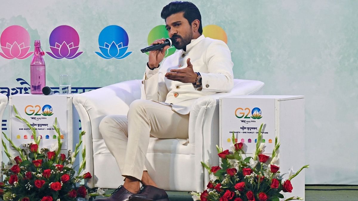 During the interaction, Charan said 'Kashmir was an 'untapped' destination. It will sound cliche, but the coolest place to shoot in India is Kashmir. I am a second generation actor. My dad has shot extensively in Kashmir'. Credit: AFP Photo