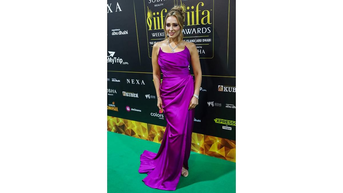 Actress Iulia Vantur wowed everyone in a purple strapless gown for the IIFA Rocks event of the 23rd edition of the International Indian Film Academy (IIFA). Credit: AFP Photo