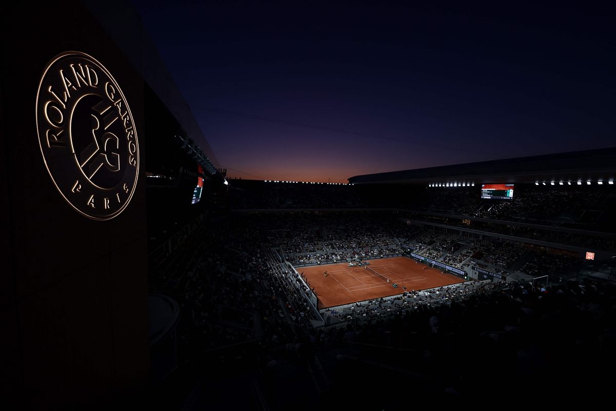 The Court Philippe-Chatrier is pictured on day four of the Roland-Garros Open tennis tournament in Paris on May 31, 2023.  Credit: AFP Photo