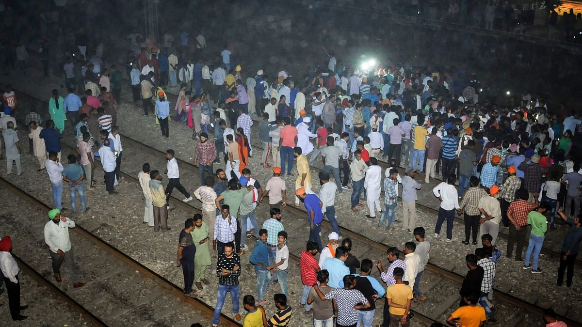 Amritsar Train Accident (2018): The Amritsar train accident happened on October 19, 2018, in Amritsar city, Punjab. The Jalandhar-Amritsar DMU  runs through a crowd gathered to watch the burning of effigies for Dussehra and were standing on the tracks. The tragedy killed at least 59 people and injured 57. Credit: PTI Photo