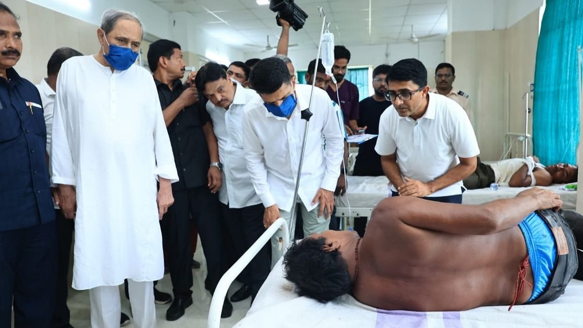 Patnaik visited the Balasore District Hospital and met the people who were injured in the tragedy. Credit: IANS Photo