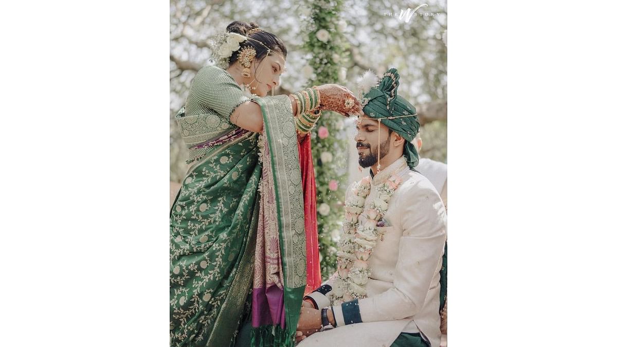 Team India and Chennai Super Kings' (CSK) star player Ruturaj Gaikwad married his long time girlfriend Utkarsha Pawar on June 3. Credit: Instagram/@ruutu.131