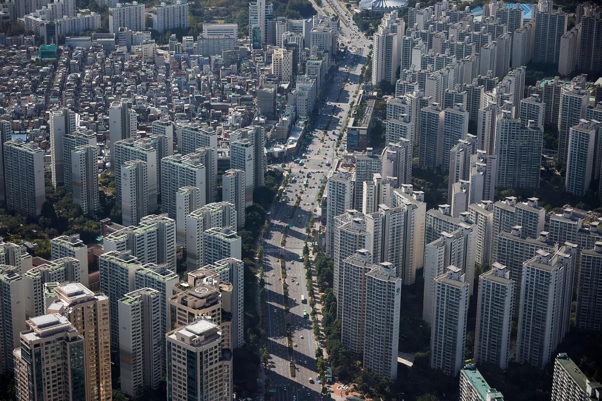 An aerial view shows apartment complexes in Seoul. Credit: Reuters Photo