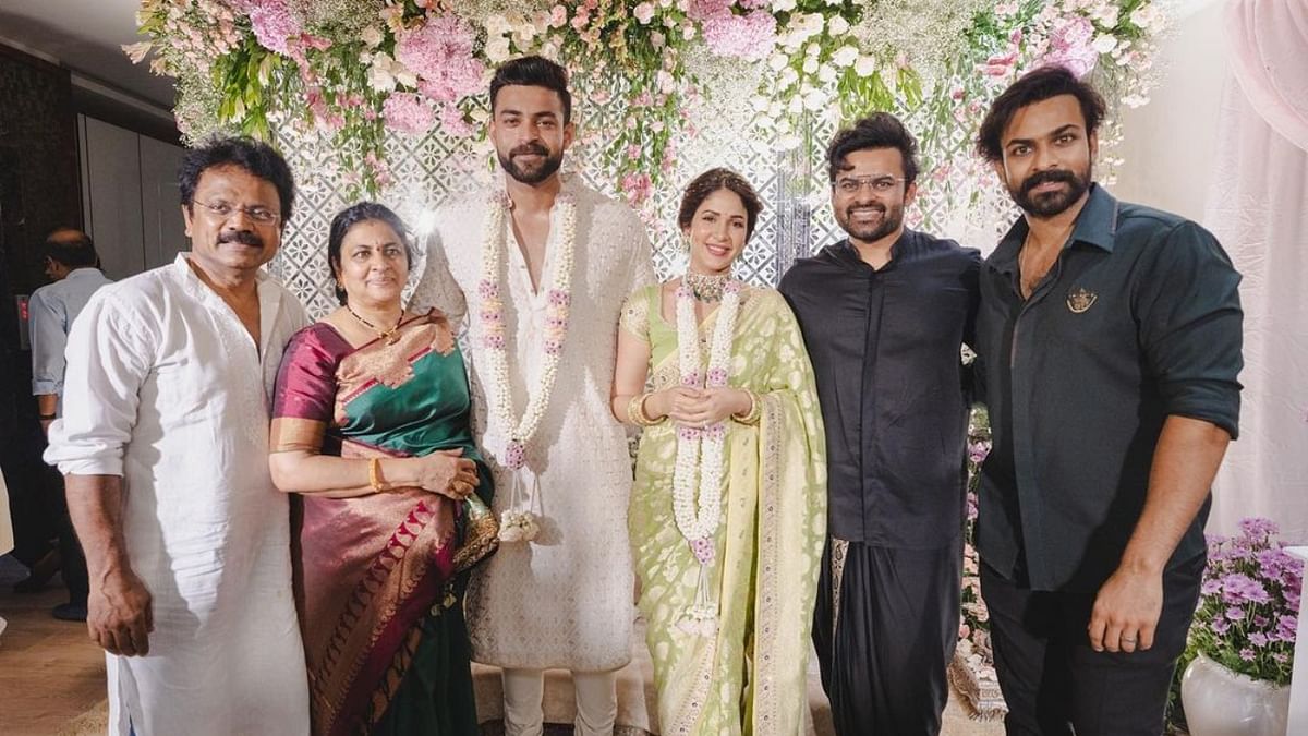 The engagement ceremony also saw Varun's cousins Sai Dharam Tej and Panja Vaishnav Tej in attendance. Credit: Instagram/@panja_vaishnav_tej