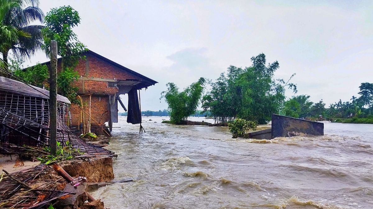 Damage or breach of embankments have been reported from across the state, with massive erosion also occurring in different parts. Credit: PTI Photo