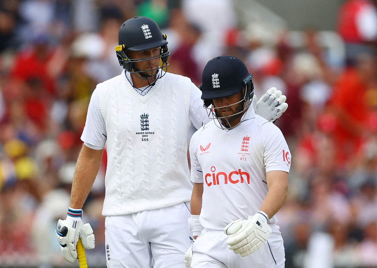 England's Ben Duckett looks dejected after losing his wicket for 98 runs, caught by Australia's David Warner off the bowling of Josh Hazlewood. Credit: Reuters Photo