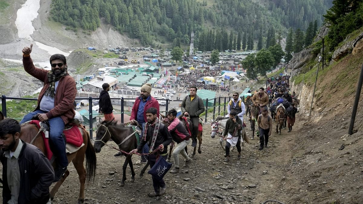 Baltal, in central Kashmir's Ganderbal district, is one of the twin routes for the annual pilgrimage. Credit: PTI Photo