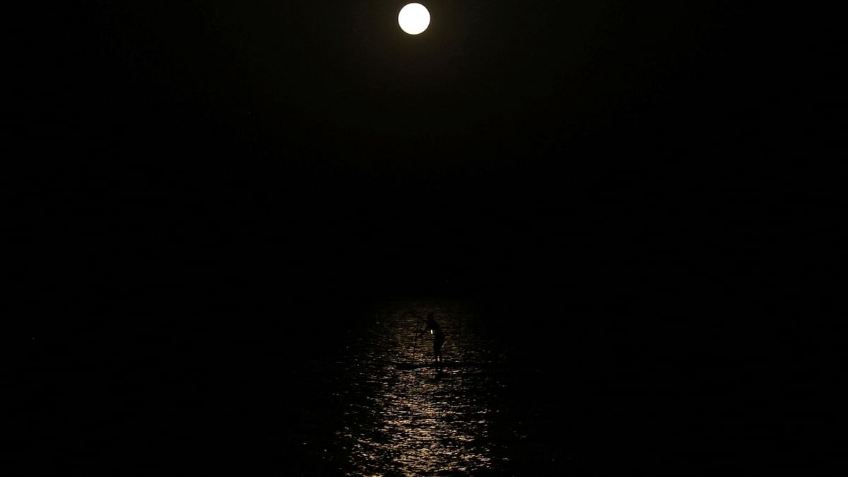 A full moon known as the 'Buck Moon' rises in Larnaca, Cyprus. Credit: Reuters Photo