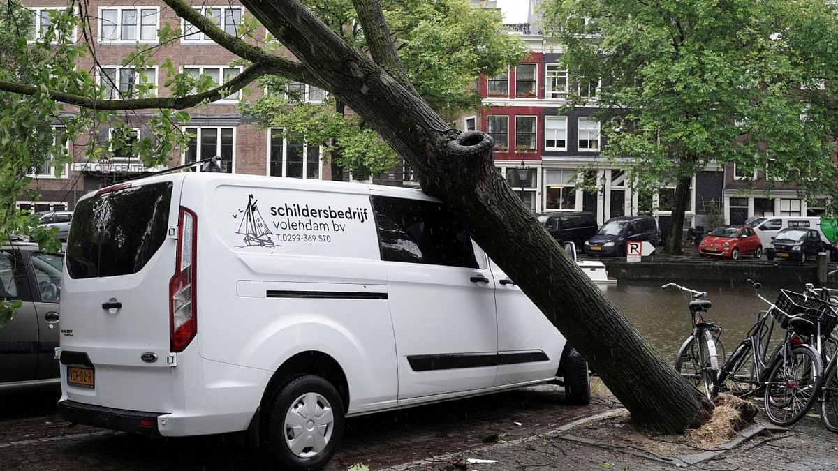 A rare summer storm with winds of up to 145 kmph hit the Netherlands on Wednesday, causing at least one death. Credit: Reuters Photo