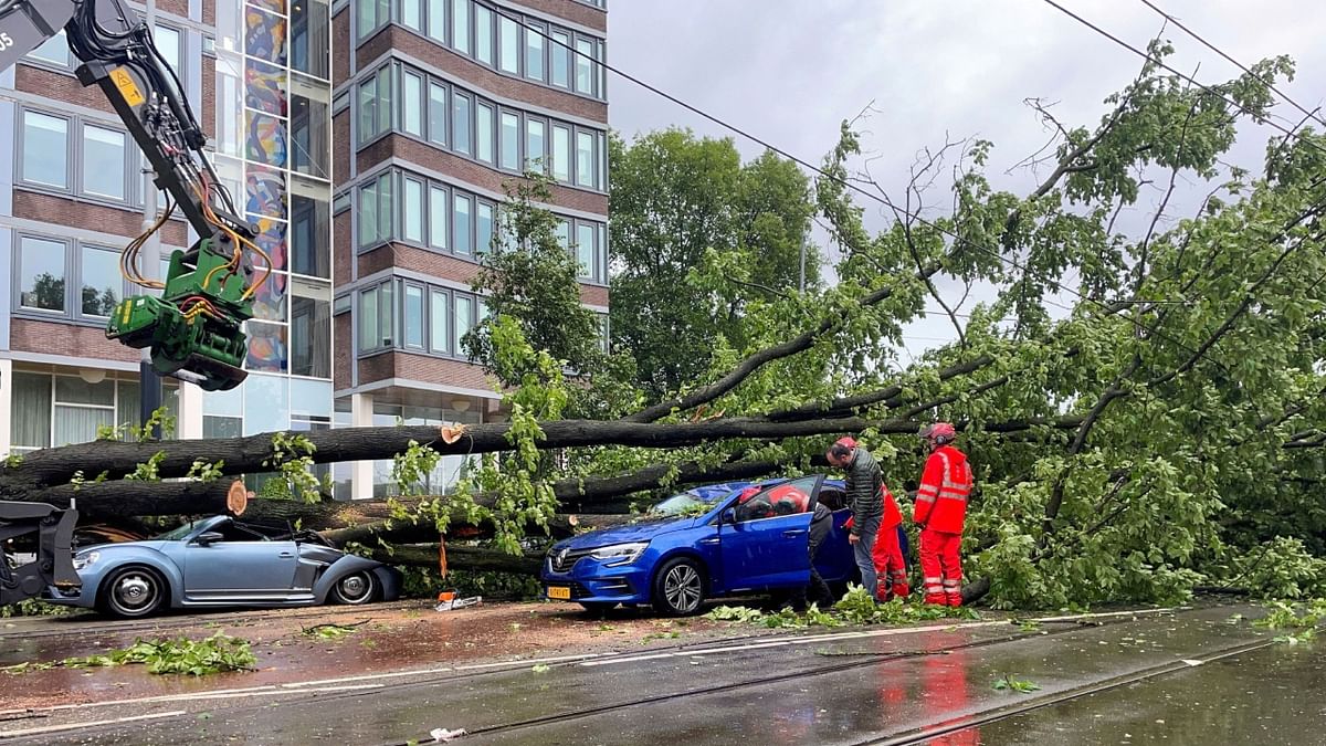 The National Meteorology Institute sent its highest code red storm warning to residents of the Noord-Holland province, which includes Amsterdam, urging them not to leave their homes. Credit: Reuters Photo