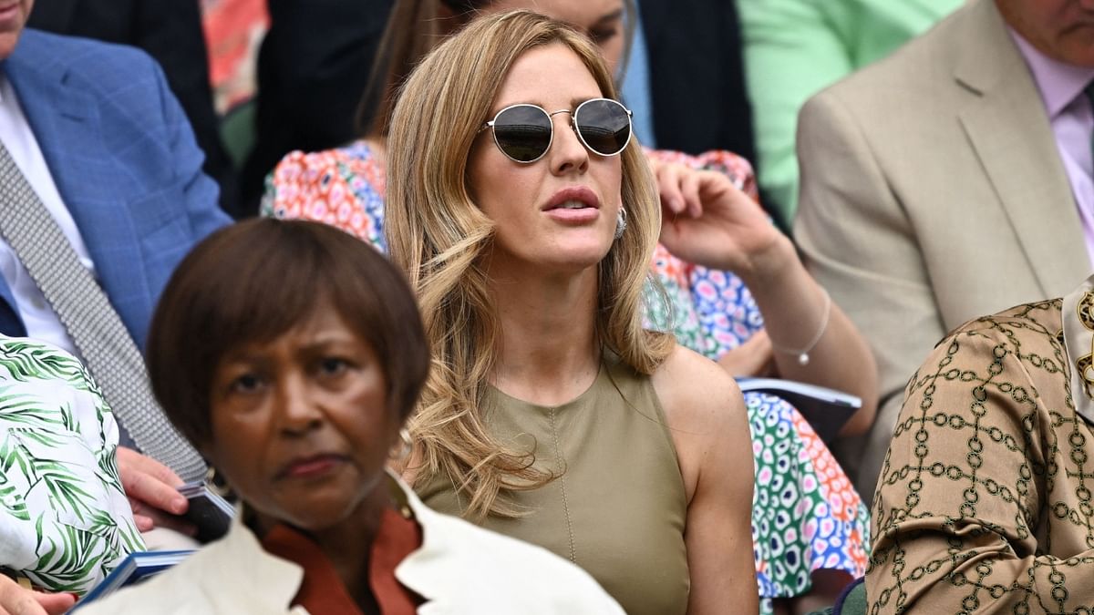Singer Ellie Goulding was also seen in the royal box on the seventh day of the 2023 Wimbledon Championships. Credit: Reuters Photo