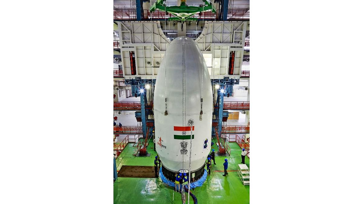 Chandrayaan-3 is the third lunar exploration mission ready for take-off in the fourth operational mission (M4) of LVM3 launcher. Credit: Twitter/@isro