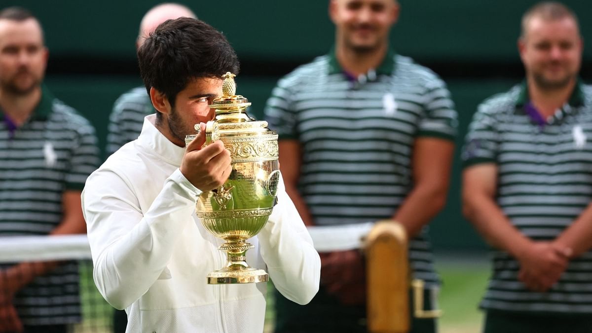 After beating Djokovic at Wimbledon, Alcaraz became the first player outside the men's 'Big Four' (Djokovic, Roger Federer, Rafa Nadal and Andy Murray) to win the Challenge Cup since 2002. Credit: Reuters Photo