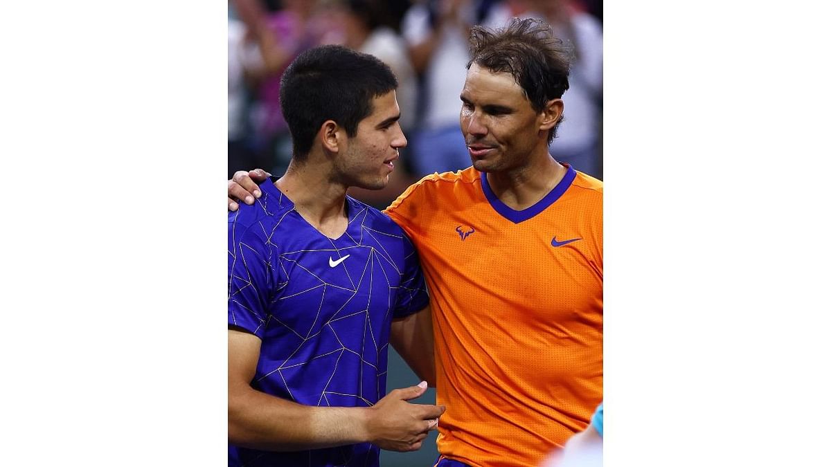 Alcaraz is also the first teenager to beat Rafa Nadal and Djokovic in the same tournament when he defeated the duo, who share 45 Grand Slams between them, on consecutive days to win his second ATP Masters 1000 title at the Madrid Open in 2022. Credit: Instagram/@carlitosalcarazz