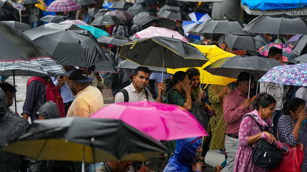 India's financial capital Mumbai witnessed an average 100 mm rainfall in the last 24 hours throwing normal life out of gear. Credit: PTI Photo
